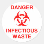 Basura infecciosa del peligro etiquetas  
