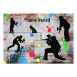Batalla de Paintball Invitacion Personalizada