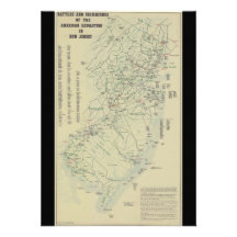 Batallas de la guerra revolucionaria en el mapa de invitación