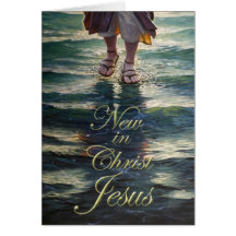 Bautismo Card~ Jesús que camina en el agua Felicitación