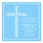 Bautismo cruzado Inviation del muchacho del bautiz Invitacion Personalizada
