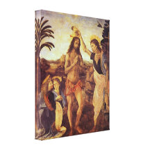 Bautismo de Christs de Leonardo da Vinci Impresiones De Lienzo