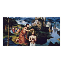 Bautismo de Cristo de Patinir Joaquín (la mejor ca Tarjeta Con Foto Personalizada