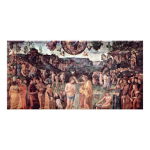 Bautismo de Cristo de Perugino Pedro Tarjetas Fotográficas Personalizadas