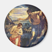 Bautismo de Cristo de Tintoretto Jacopo (el mejor  Imán