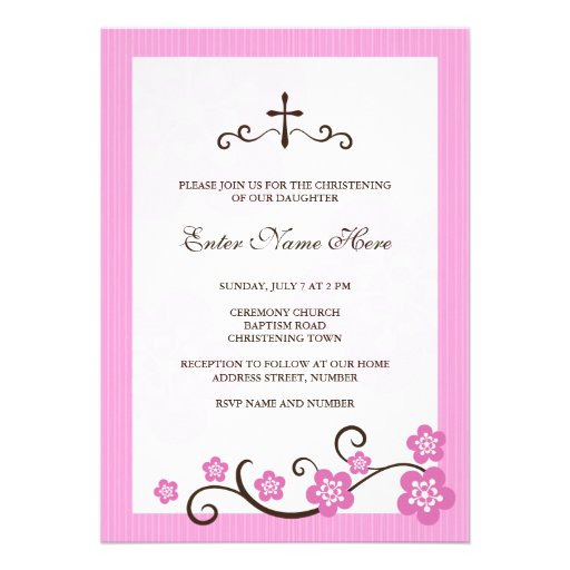 Bautismo de la flor de cerezo/invitación rosados d