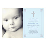Bautismo de la foto/invitación cruzados preciosos 
