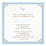 Bautismo de la paloma del azul/invitación del baut