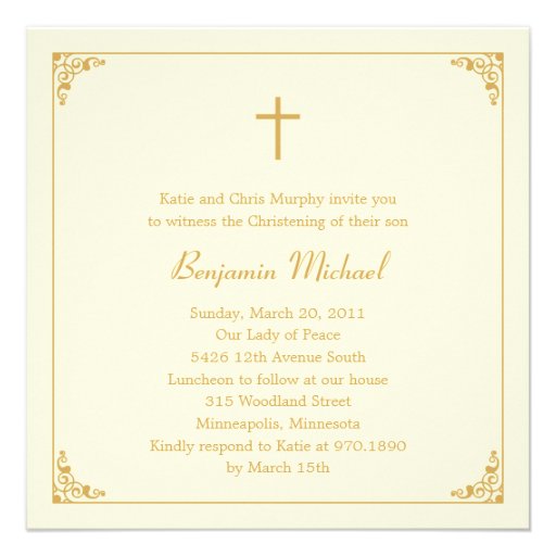 Bautismo del marco/invitación elegantes del bautiz