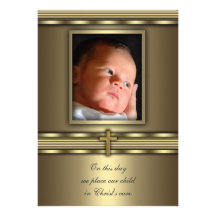 Bautizo cruzado del bautismo de la foto del bebé d invitacion personal 