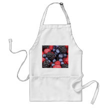 Bayas azules y púrpuras rojas frescas delantales