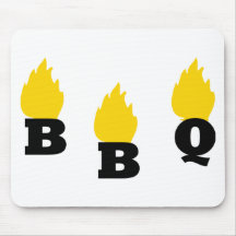 Bbq con el icono de las llamas tapetes de raton