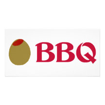 Bbq de la aceituna (amor de I) Tarjeta Fotografica Personalizada