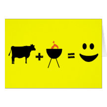 Bbq de la vaca feliz tarjetas