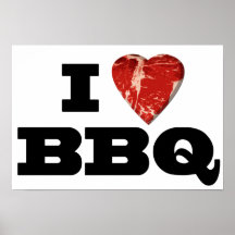Bbq del corazón I, asado a la parilla divertido de Posters