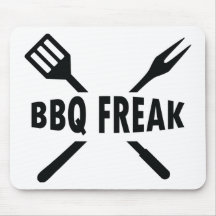 Bbq-Monstruo con el icono de los cubiertos Alfombrillas De Ratones