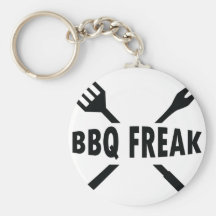 Bbq-Monstruo con el icono de los cubiertos Llaveros