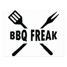 Bbq-Monstruo con el icono de los cubiertos Postales