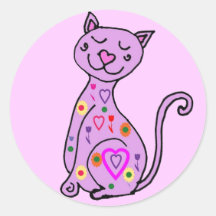 BD pegatinas lindos del dibujo animado del gato
