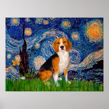 Beagle 7 - Noche estrellada Posters