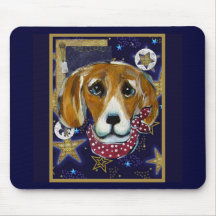 BEAGLE DEL AÑO NUEVO ALFOMBRILLAS DE RATONES