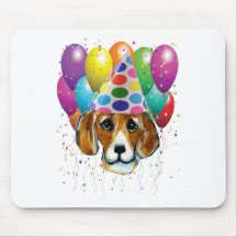 BEAGLE DEL CUMPLEAÑOS ALFOMBRILLA DE RATON