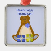 Beary Hannukah feliz Adornos De Navidad