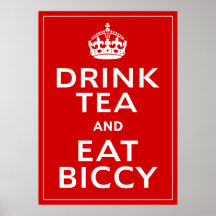 Beba el té y coma la diversión de Británicos del ~ Poster