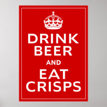 Beba la cerveza y coma la cerveza británica de la  poster