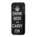 Beba la cerveza y continúe iPhone 4/4S fundas