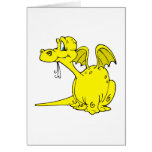 Bebé amarillo lindo del dragón felicitacion 