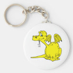 Bebé amarillo lindo del dragón llavero personalizado