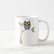 Bebé azul del búho taza de café