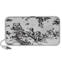 Bebé blanco y negro antiguo Toile Mp3 Altavoces