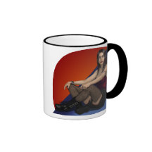 Bebé caliente 3d del gótico de Ariana modelo en re Tazas De Café