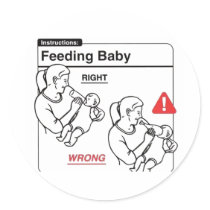 Bebé de alimentación pegatinas redondas