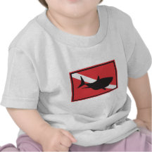 Bebé de la bandera del salto del tiburón camisetas