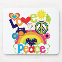 Bebé del amor y de la paz tapetes de raton