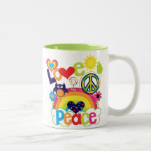 Bebé del amor y de la paz tazas de café