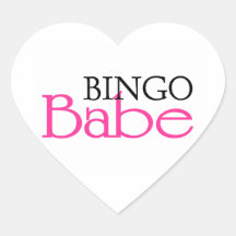 Bebé del bingo calcomanías corazones personalizadas