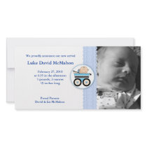 Bebé del cochecito del aviso 8x4 del nacimiento de tarjetas fotograficas