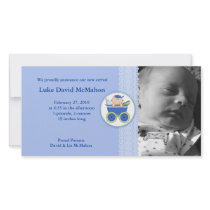 Bebé del cochecito del aviso 8x4 del nacimiento de tarjetas fotograficas