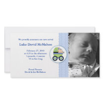 Bebé del cochecito del aviso 8x4 del nacimiento de tarjetas fotograficas