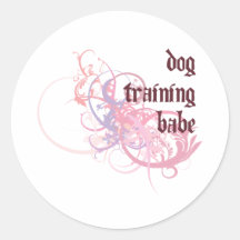Bebé del entrenamiento del perro pegatinas redondas