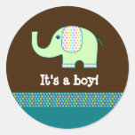¡Bebé ElephantStickers - modifiqúelo para requisit Etiqueta Redonda