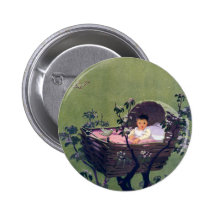 Bebé en cuna en nana del árbol pins