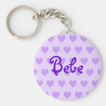 Bebe en púrpura llaveros personalizados