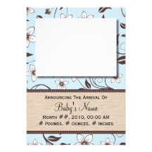 Bebé floral invitacion personal 