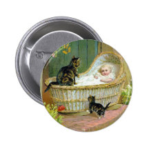 Bebé, gato y gatito pin