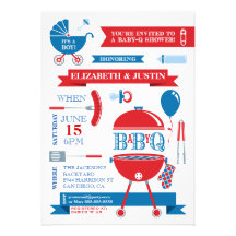 Bebé - invitación moderna de la ducha del Bbq